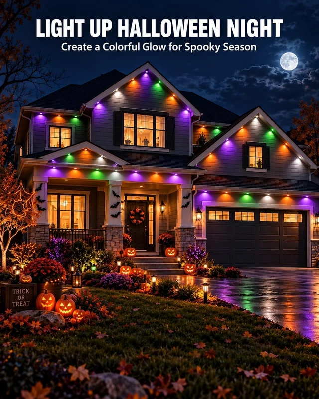 Alt view image 2 of 7 - Permanent Outdoor Lights, 250FT RGB + IC Smart Christmas Eave Lights