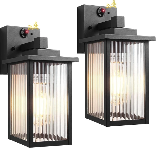Main image of 2-Pack Motion Sensor Wall Light, Dusk to Dawn Outdoor Porch Light