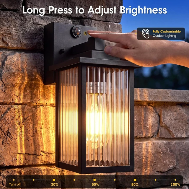 Alt view image 3 of 7 - 2-Pack Motion Sensor Wall Light, Dusk to Dawn Outdoor Porch Light