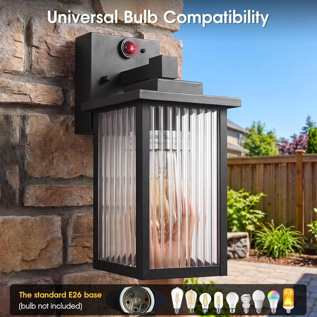 Alt view image 7 of 7 - 2-Pack Motion Sensor Wall Light, Dusk to Dawn Outdoor Porch Light
