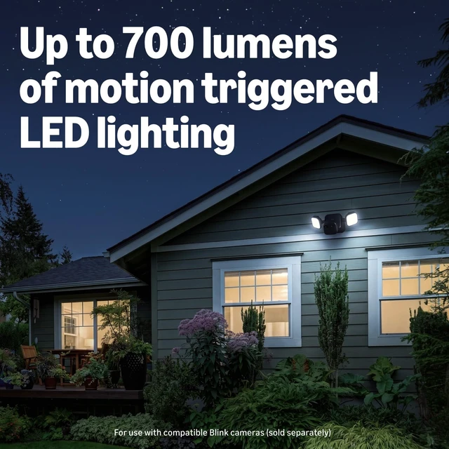 Alt view image 3 of 3 - Blink Outdoor Floodlight Mount Wire-free, 700 lumens, two-year battery life, set up in minutes (Black)