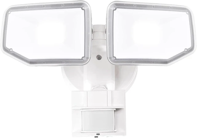 Main image of 40W LED Security Lights Motion Sensor Light Outdoor, 180 Degree, 4000 LM, 5000 K, ETL Water Resistant, Clear 2 Head Motion Detector Flood Light for Garage, Yard (White)
