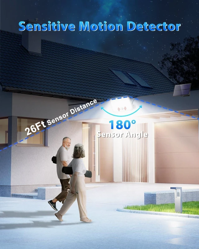 Alt view image 5 of 6 - Gusicil Solar Lights Outdoor 2Pack, Motion Sensor Flood Lights for Yard
