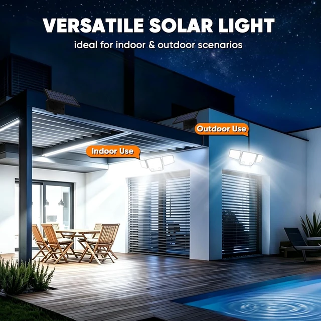 Alt view image 6 of 7 - MDCMDCM Split Solar Lights Outdoor Waterproof with Dual Motion Sensors - 15.7ft Cable 3000LM Solar Security Light for Garden Patio Pathway Fence, IP65 Waterproof Solar Flood Lights for Outside