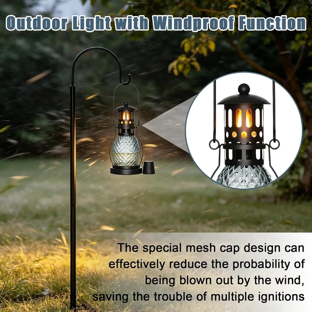 Alt view image 4 of 6 - Citronella Torches 12.5 oz,4-Prong Grounded Stake-4 Pcs,27"-55" Height Adjustment,Garden Torches for Outside for Party,Yard, Backyard