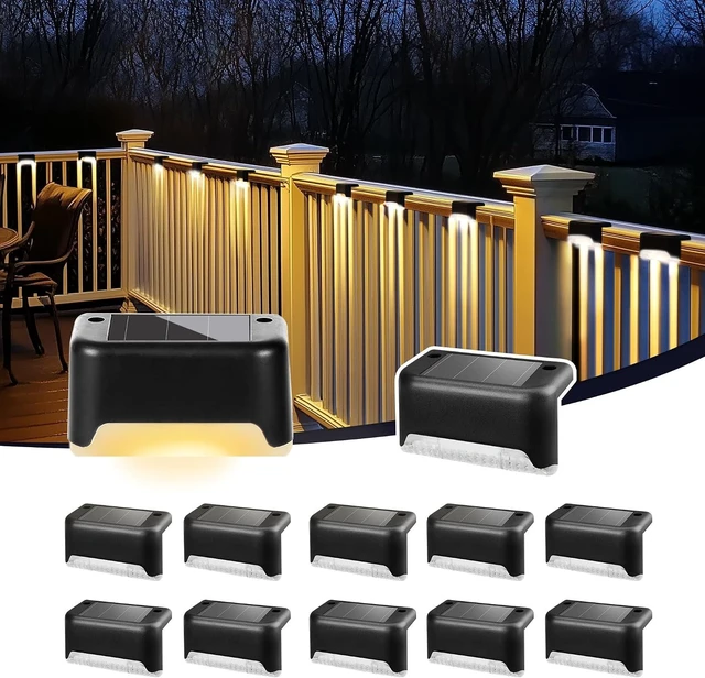 Main image of Solar Deck Lights, Solar Step Lights Waterproof, 12 Pack Warm White