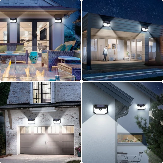Alt view image 7 of 7 - Solar Outdoor Lights, 2-Pack Super Bright 178 LEDs Motion Sensor Wall Light with 270° Wide Angle & 3 Modes, Waterproof Solar Powered Security Light for Patio Garden Garage Front Door