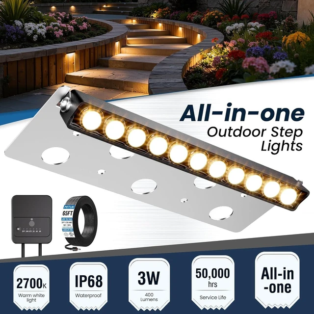 Alt view image 2 of 7 - ZZXX Low Voltage Retaining Wall Lights Kit, 3W 2700K Step Lights, 8 Pack