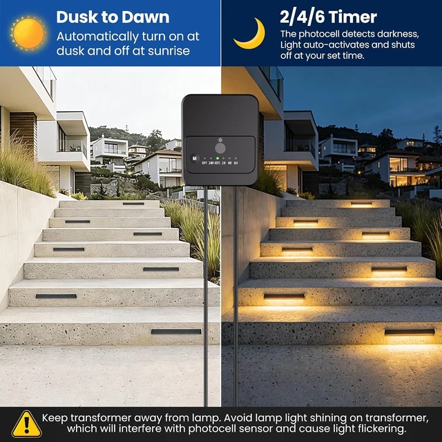 Alt view image 3 of 7 - ZZXX Low Voltage Retaining Wall Lights Kit, 3W 2700K Step Lights, 8 Pack