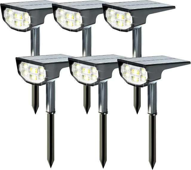 Main image of Solar Spot Lights Outdoor IP68 Waterproof, Ultra-Bright PerformanceSimple Modes for Easier Operation, Auto On/OffSolar Powered Landscape Lights for Garden, Yard, Pathway (Cool White, 6 Pack)