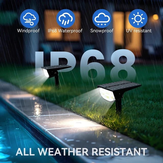 Alt view image 2 of 7 - Solar Spot Lights Outdoor IP68 Waterproof, Ultra-Bright PerformanceSimple Modes for Easier Operation, Auto On/OffSolar Powered Landscape Lights for Garden, Yard, Pathway (Cool White, 6 Pack)