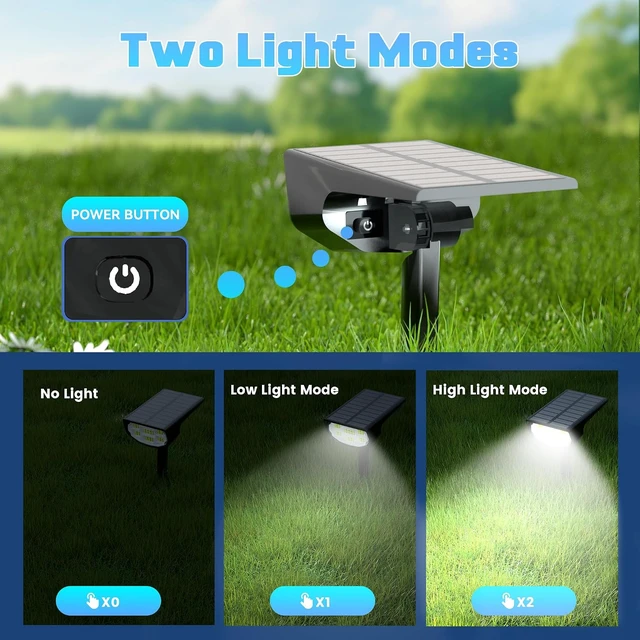 Alt view image 5 of 7 - Solar Spot Lights Outdoor IP68 Waterproof, Ultra-Bright PerformanceSimple Modes for Easier Operation, Auto On/OffSolar Powered Landscape Lights for Garden, Yard, Pathway (Cool White, 6 Pack)