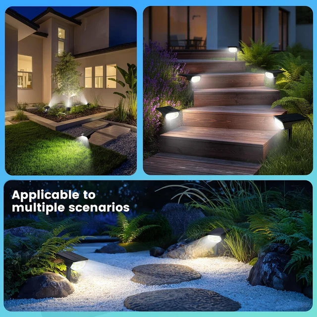 Alt view image 7 of 7 - Solar Spot Lights Outdoor IP68 Waterproof, Ultra-Bright PerformanceSimple Modes for Easier Operation, Auto On/OffSolar Powered Landscape Lights for Garden, Yard, Pathway (Cool White, 6 Pack)