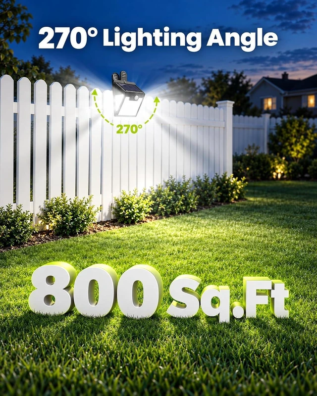 Alt view image 5 of 7 - 160LEDs Clip on Solar Lights Outdoor, Motion Sensor Outdoor Lights, Clip on Solar Fence Lights Outdoor, IP65 Waterproof Solar Lights for Deck Yard Garden Camping (4 Pack)
