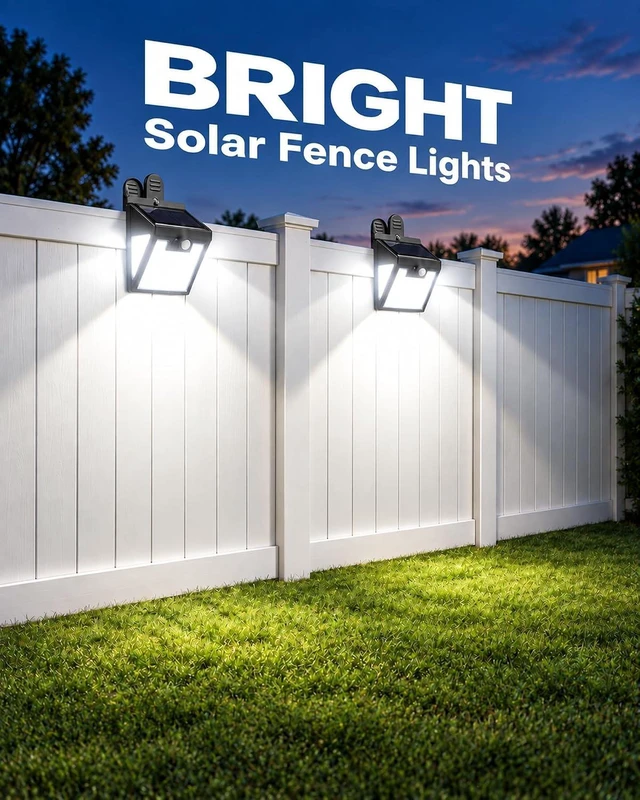 Alt view image 6 of 7 - 160LEDs Clip on Solar Lights Outdoor, Motion Sensor Outdoor Lights, Clip on Solar Fence Lights Outdoor, IP65 Waterproof Solar Lights for Deck Yard Garden Camping (4 Pack)
