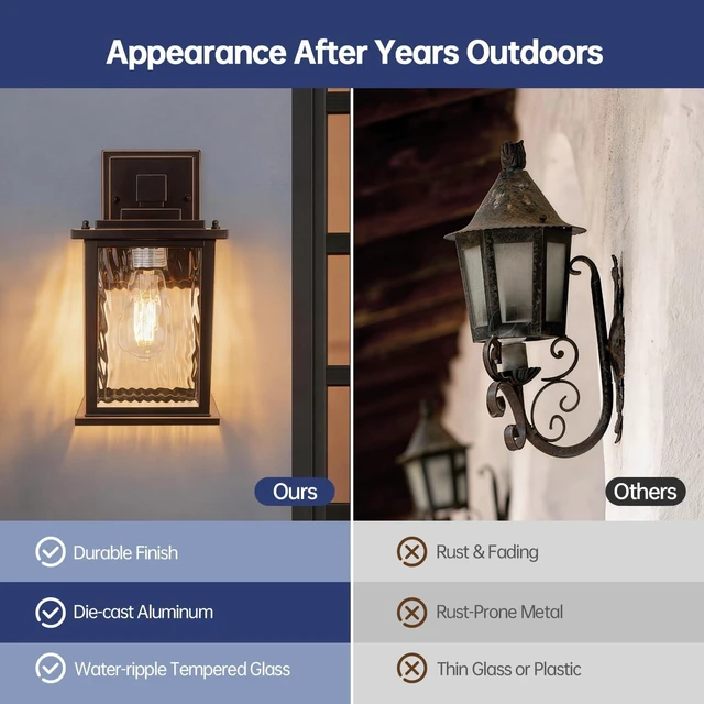 Alt view image 4 of 7 - Oil-Rubbed Bronze Outdoor Wall Light, Aluminum Porch Lights Outdoor
