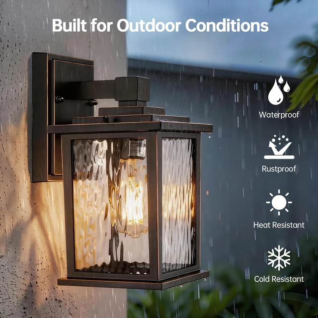 Alt view image 3 of 7 - Oil-Rubbed Bronze Outdoor Wall Light, Aluminum Porch Lights Outdoor