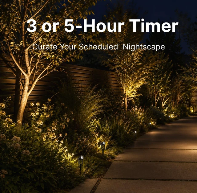 Alt view image 5 of 7 - ZYAN Solar Landscape Spotlights, Long Cable (9.8+7×6.5ft), Remote Control, Timer, Dimmable, Flashing, Auto On Off, 6000mAh Separate Panel & USB-C Powered, IP65 Waterproof, 3000K Warm White, 6 Pack