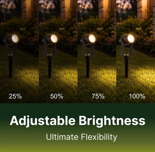 Alt view image 7 of 7 - ZYAN Solar Landscape Spotlights, Long Cable (9.8+7×6.5ft), Remote Control, Timer, Dimmable, Flashing, Auto On Off, 6000mAh Separate Panel & USB-C Powered, IP65 Waterproof, 3000K Warm White, 6 Pack