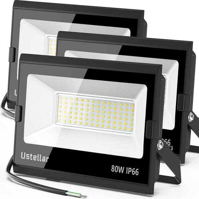 Main image of 80W LED Flood Lights Outdoor Hardwired Security Light IP66 Waterproof 5000K