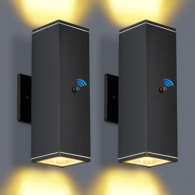 Main image of Outdoor Wall Lights 2 Packs,Modern Square Dusk to Dawn Outdoor Porch Light,Integrated LED Cylinder Up Down Lights Aluminum Waterproof Wall Lighting Exterior Light for Porch Patio Garage