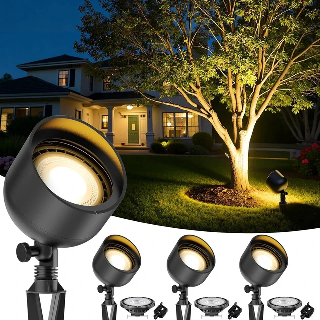 Main image of Gardencoin PAR36 Low Voltage Landscape Flood Light, 12V LED Landscape Spotlights, High Lumens Wide Angle, Aluminum Uplighting with 10.5W PAR36 LED Bulb, Outdoor Spot Lights for House, 4 Pack