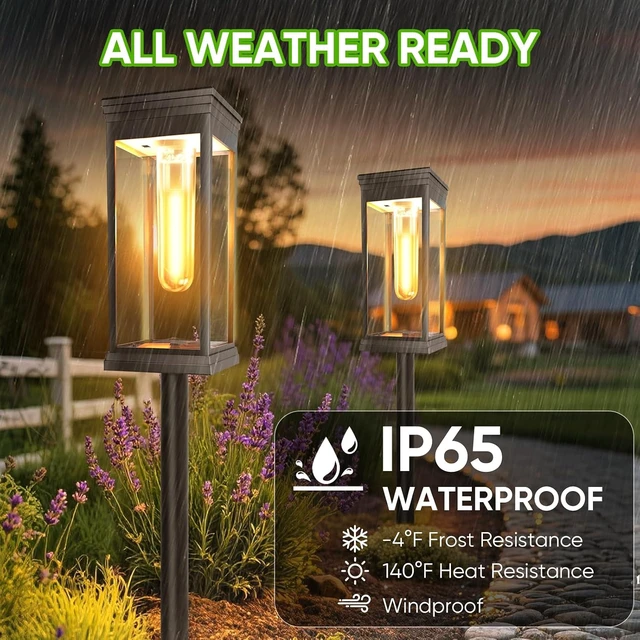 Alt view image 3 of 7 - 8 Pack Solar Pathway Lights Outdoor,IP65 Waterproof - Bright Solar Lights Outdoor,Auto On/Off Pathway Lights Solar Powered,Solar Path Lights for Walkway Driveway Garden