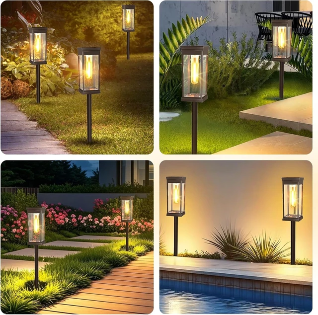 Alt view image 7 of 7 - 8 Pack Solar Pathway Lights Outdoor,IP65 Waterproof - Bright Solar Lights Outdoor,Auto On/Off Pathway Lights Solar Powered,Solar Path Lights for Walkway Driveway Garden