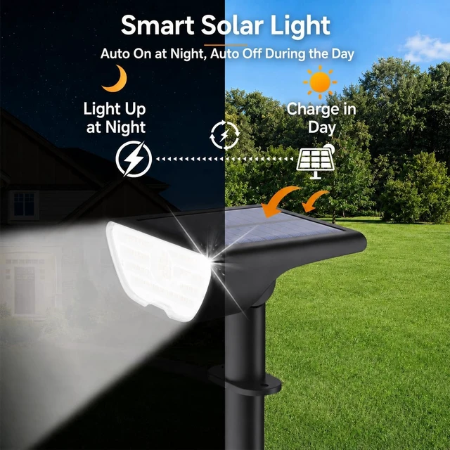 Alt view image 2 of 7 - RUIKORING 73 LED Solar Spot Lights Outdoor Waterproof 4 Pack, Cool White