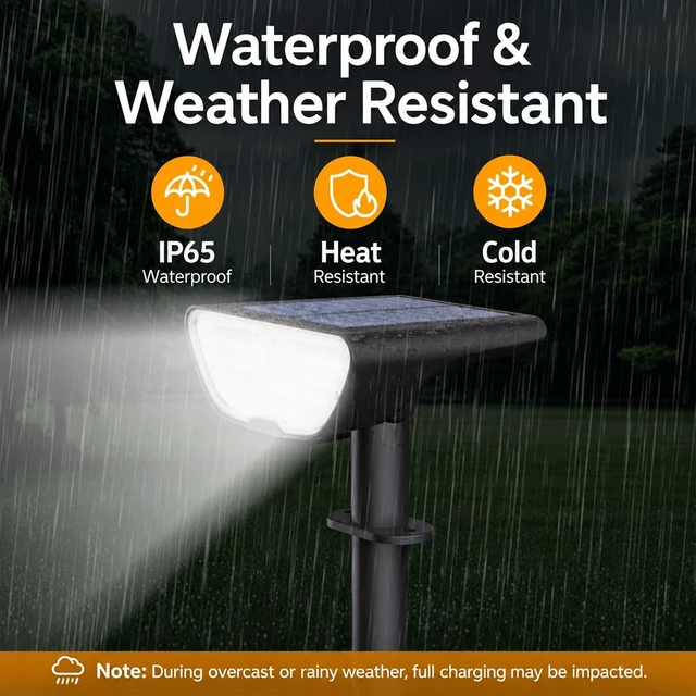 Alt view image 5 of 7 - RUIKORING 73 LED Solar Spot Lights Outdoor Waterproof 4 Pack, Cool White