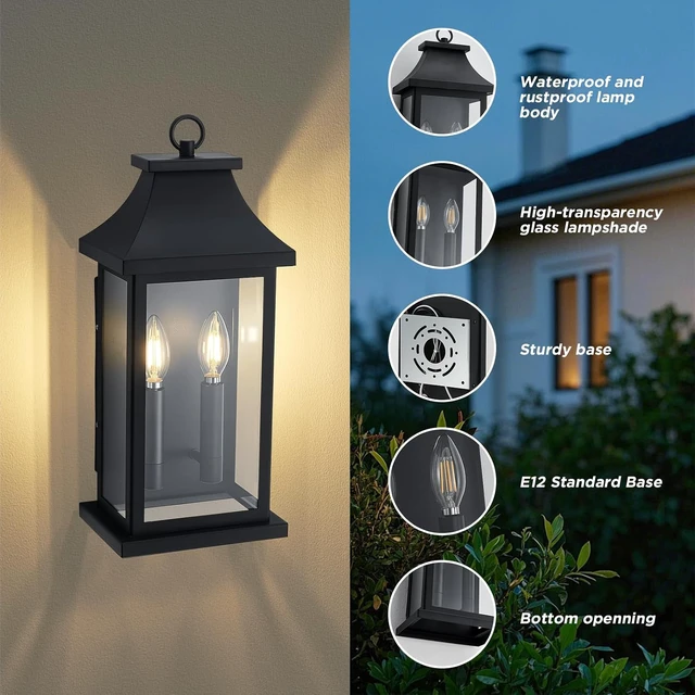 Alt view image 4 of 7 - 1-Pack Outdoor Wall Lights, 18 Inches Exterior Lighting Fixtures