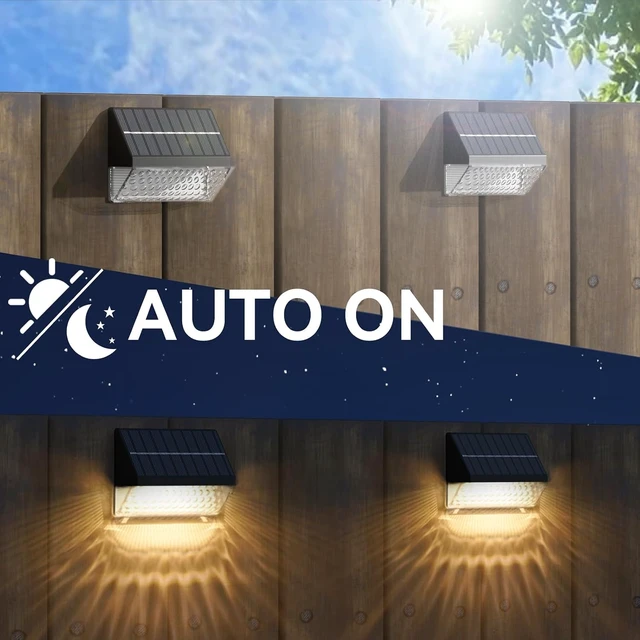 Alt view image 5 of 7 - LumiZen Solar Fence Lights, RGB Deck Lights 12 Modes Remote Control 12 Pack