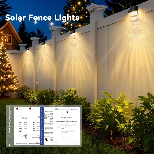 Alt view image 3 of 7 - LumiZen Solar Fence Lights, RGB Deck Lights 12 Modes Remote Control 12 Pack
