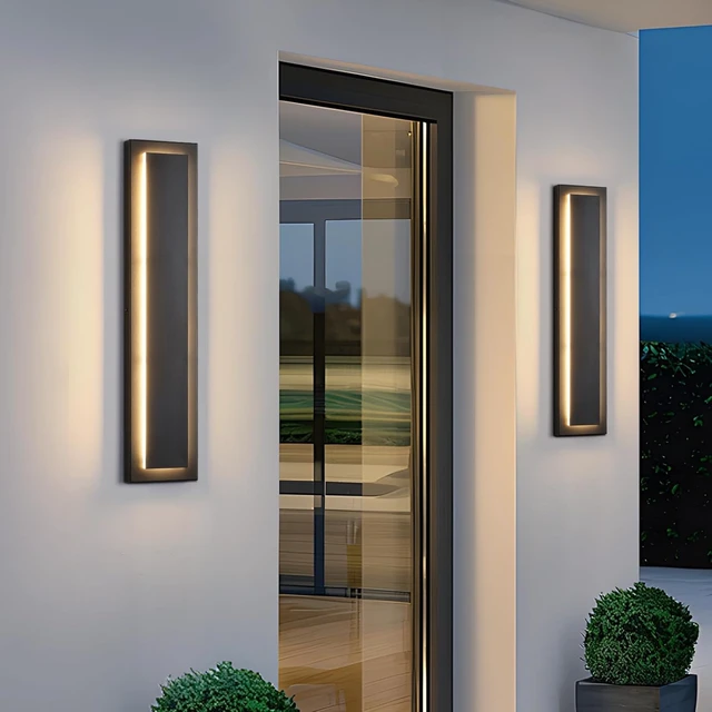 Main image of tewei 23.6'' Modern Exterior Light Fixture, LED Outdoor Wall Lights Black