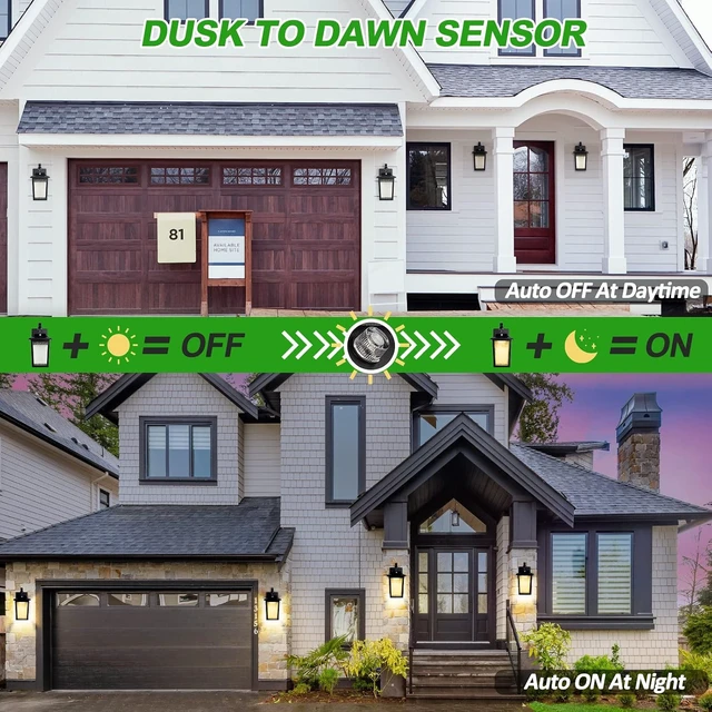 Alt view image 3 of 7 - FILIYANO LED Dusk to Dawn Outdoor Wall Lights, Waterproof, 3000K, 2 Pack
