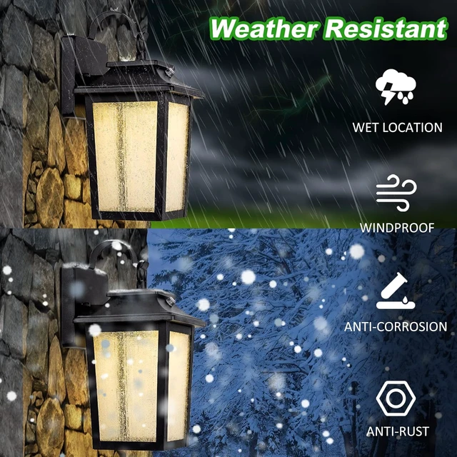 Alt view image 2 of 7 - FILIYANO LED Dusk to Dawn Outdoor Wall Lights, Waterproof, 3000K, 2 Pack