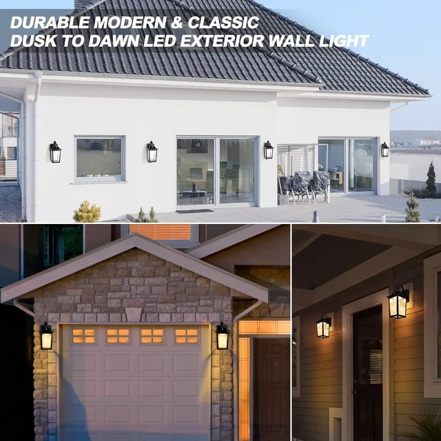 Alt view image 7 of 7 - FILIYANO LED Dusk to Dawn Outdoor Wall Lights, Waterproof, 3000K, 2 Pack