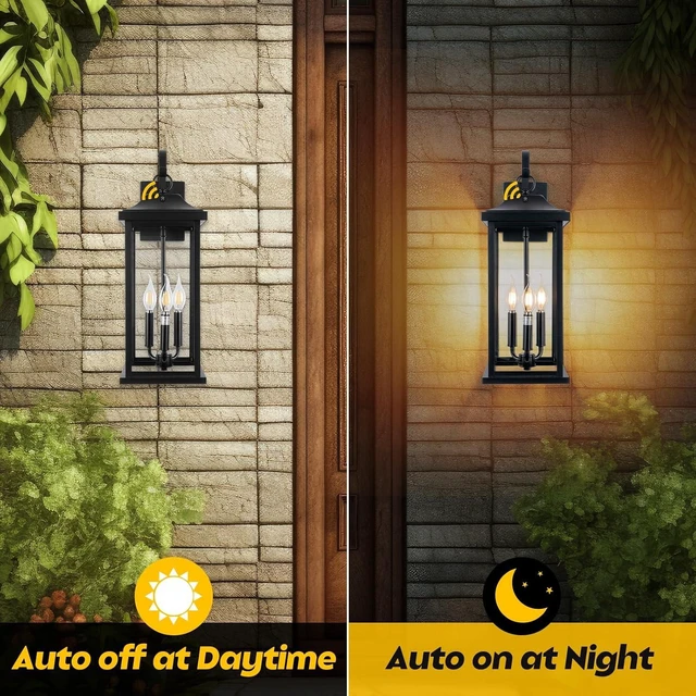 Alt view image 3 of 7 - Dusk to Dawn Outdoor Lighting 23 Inch Extra Large Porch Lamps