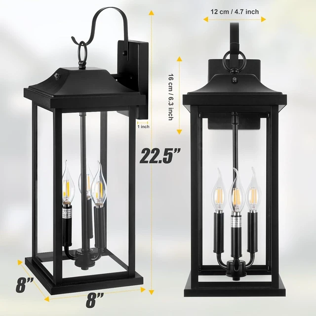 Alt view image 6 of 7 - Dusk to Dawn Outdoor Lighting 23 Inch Extra Large Porch Lamps