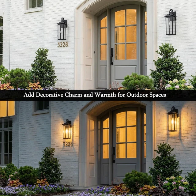 Alt view image 4 of 6 - 17-Inch Matte Black Outdoor Wall Lantern with Clear Seeded Glass