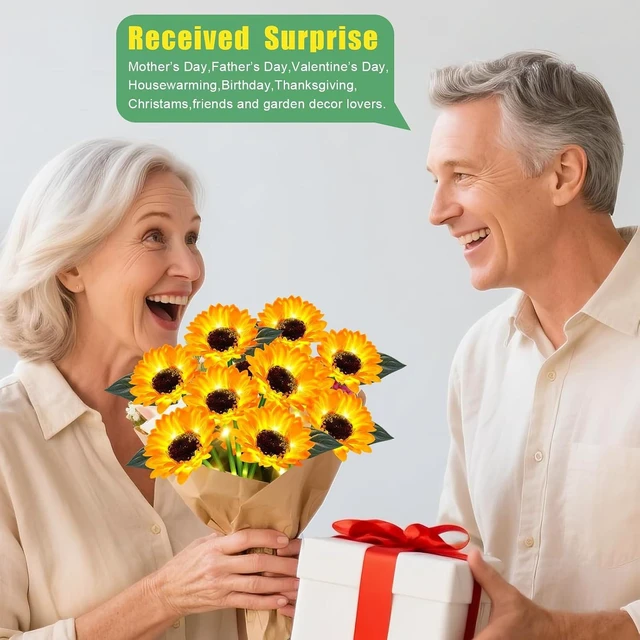 Alt view image 5 of 7 - 4 Pack Solar Sunflower Lights with 24 Solar Flowers Garden Decor