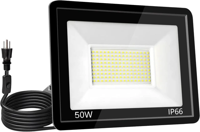Main image of 50W Plug-in LED Flood Light, IP66 Waterproof Outdoor Security Light, 1Pack