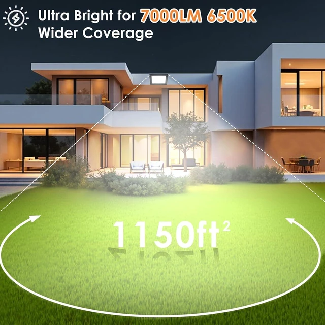 Alt view image 3 of 7 - 50W Plug-in LED Flood Light, IP66 Waterproof Outdoor Security Light, 1Pack