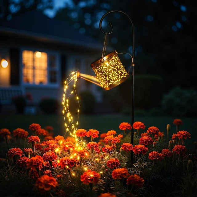 Main image of Solar Garden Lights Outdoor Decoration Flower Solar Watering Can Light