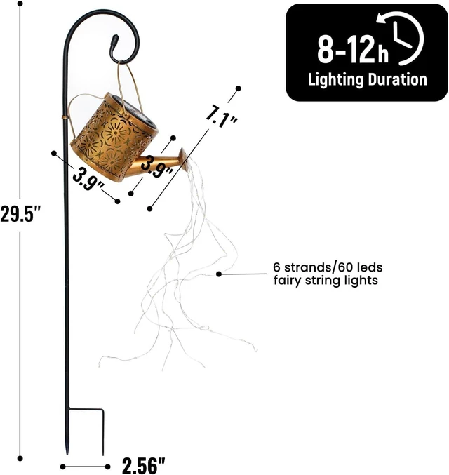 Alt view image 5 of 7 - Solar Garden Lights Outdoor Decoration Flower Solar Watering Can Light