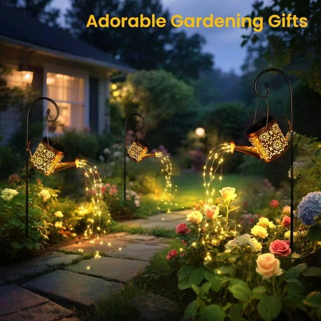 Alt view image 7 of 7 - Solar Garden Lights Outdoor Decoration Flower Solar Watering Can Light