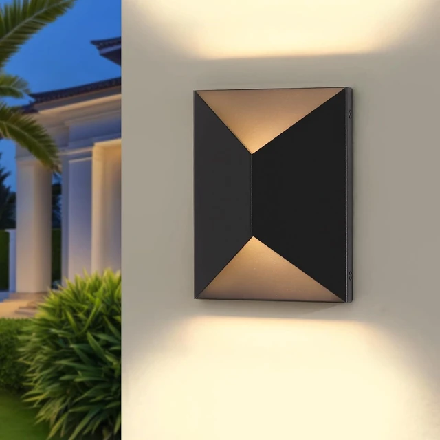 Main image of Fire Wolf LED Aluminum Porch Sconce Lights - Modern Exterior Wall Sconce, Up and Down Light Waterproof, 12W, 3000K, Black for Garage Enterway