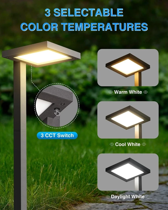 Alt view image 6 of 7 - SUNVIE 3CCT Low Voltage Pathway Lights Wired Pathway Lights Outdoor 5W 3000K Anti Glare LED Low Voltage Landscape Lighting Waterproof Landscape Path Lights for Walkway Backyard Garden Patio, 4 Pack