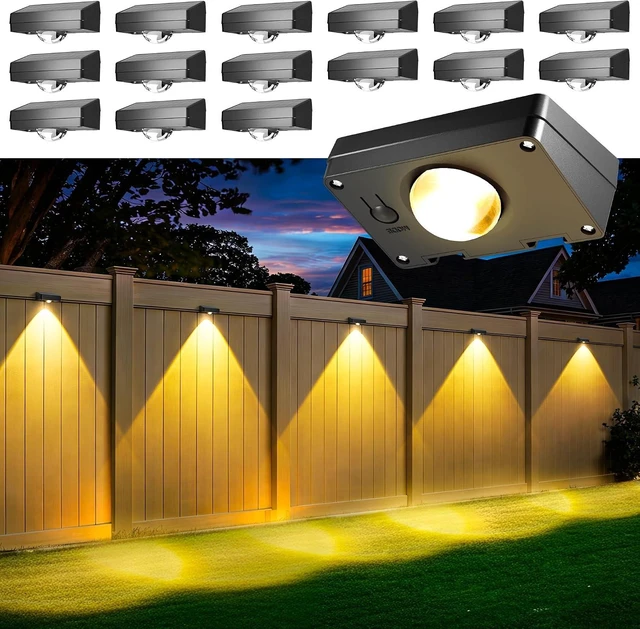 Main image of Solar Fence Lights Outdoor Waterproof, Fence Lights Solar Powered 16 Pack