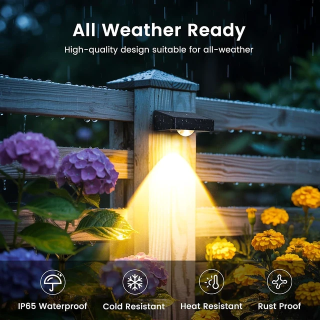 Alt view image 3 of 7 - Solar Fence Lights Outdoor Waterproof, Fence Lights Solar Powered 16 Pack